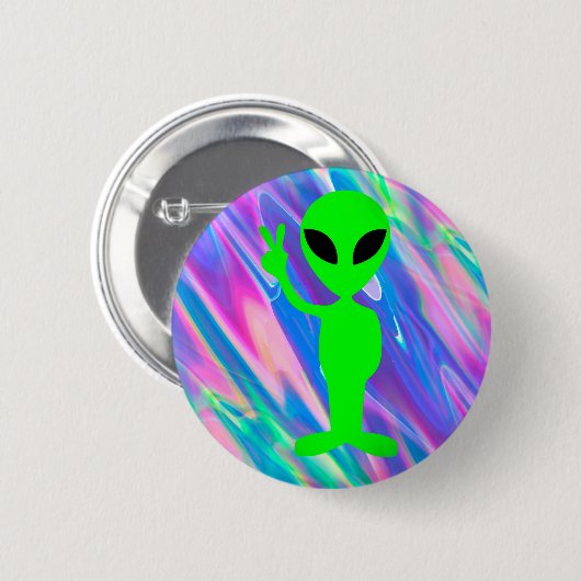 uitheemse hologram ronde button 5,7 cm (Voorkant /achterkant)