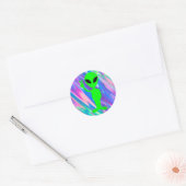 uitheemse hologram ronde sticker (Envelop)