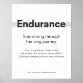 Uithoudingsvermogen Citaat Inspirerende Typografie Poster (Voorkant)