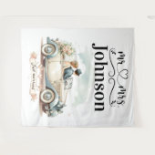  uitje - Aangepaste bruiloft achtergrond Wandkleed (Voorkant (horizontaal))