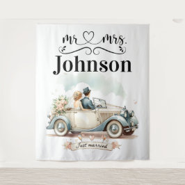  uitje - Aangepaste bruiloft achtergrond Wandkleed