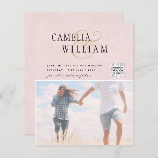 UITKERING Foto Huwelijksuitnodiging Bewaar Datum Q (Voorkant / Achterkant)