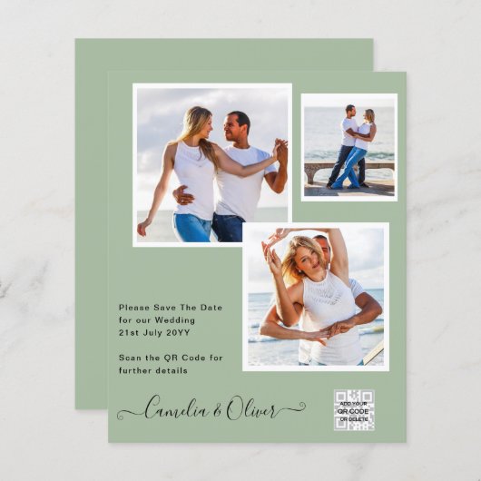 UITKERING Foto Huwelijksuitnodiging Bewaar Datum Q (Voorkant / Achterkant)