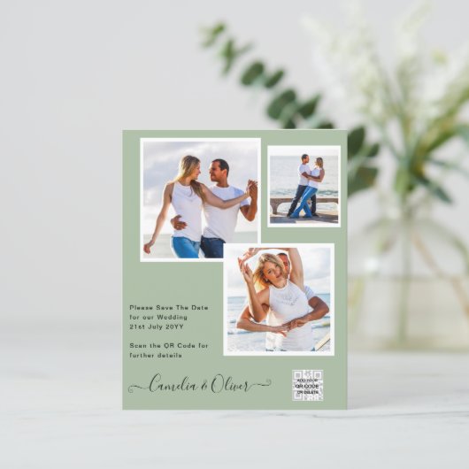 UITKERING Foto Huwelijksuitnodiging Bewaar Datum Q (Staand voorkant)