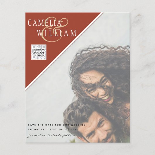UITKERING Foto Huwelijksuitnodiging Bewaar Datum Q (Voorkant)