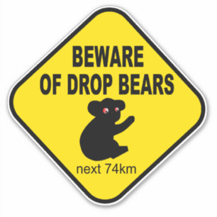 uitkijken hoe beren vallen grappige Australische l Sticker
