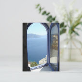 Uitkijkend in Santorini Briefkaart (Staand voorkant)