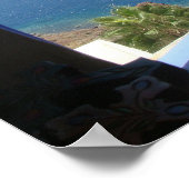 Uitkijkend in Santorini Poster (Hoek)