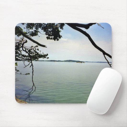 Uitkijkend over de rivier die op een muismat (Met muis)