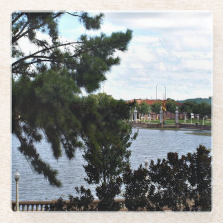 Uitkijkend over Lake Mirror in Lakeland Glazen Onderzetter