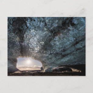 Uitkijkend vanuit een ijsgrot, IJsland Briefkaart