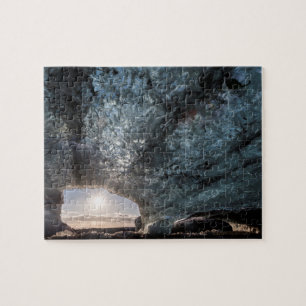 Uitkijkend vanuit een ijsgrot, IJsland Legpuzzel