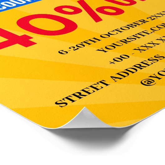 UITKLARING SALE KORTING SHOP POSTER (Hoek)