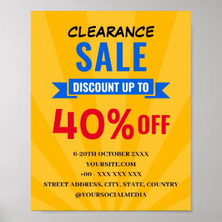 UITKLARING SALE KORTING SHOP POSTER