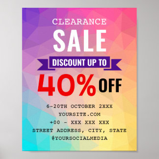 UITKLARING SALE KORTING SHOP POSTER