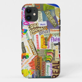 uitknipcollage voor magazinemateriaal iPhone 11 hoesje