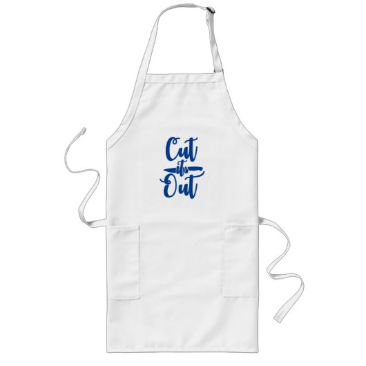 Uitknippen | Funny Mannen Fathers Day BBQ Lang Schort (Voorkant)
