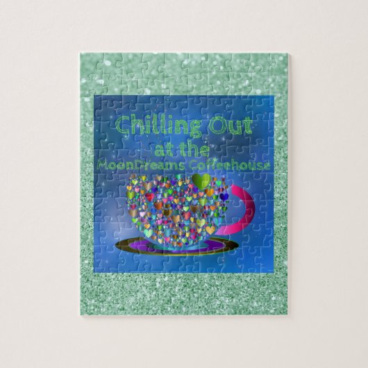 Uitkoelen in het koffiehuis MoonDreams Legpuzzel (Verticaal)
