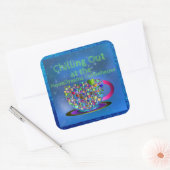 Uitkoelen in het koffiehuis MoonDreams Vierkante Sticker (Envelop)