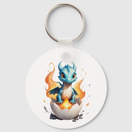 Uitkomen Baby Dragon Kinder Fantasy Sleutelhanger (Voorkant)