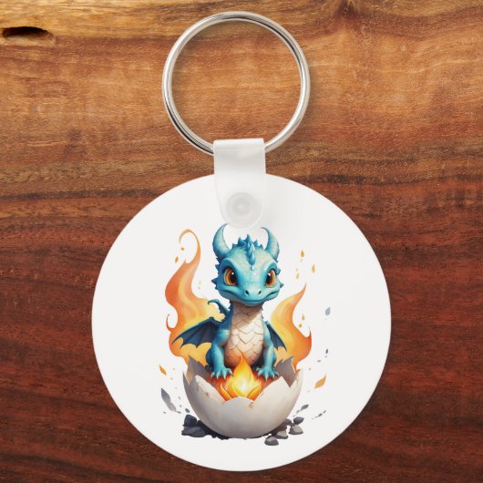 Uitkomen Baby Dragon Kinder Fantasy Sleutelhanger (Achterkant)
