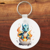 Uitkomen Baby Dragon Kinder Fantasy Sleutelhanger (Voorkant)