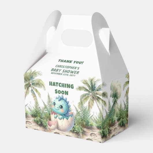 Uitkomen Binnenkort Baby Boy Dinosaur Party Favori Bedankdoosjes (Achterkant)