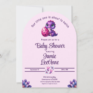 Uitkomen Binnenkort Baby Dinosaurus Roze Baby show Kaart