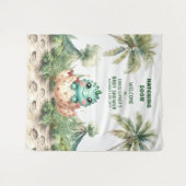 Uitkomen Binnenkort Baby shower Banner Blue Dinosa Wandkleed (Voorkant (horizontaal))