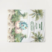 Uitkomen Binnenkort Baby shower Banner Dinosaurus  Wandkleed (Voorkant (horizontaal))