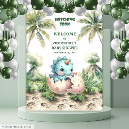 Uitkomen Binnenkort Baby shower Banner Dinosaurus  Wandkleed