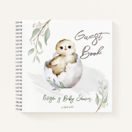 Uitkomen binnenkort kleine vogel baby shower gaste notitieboek