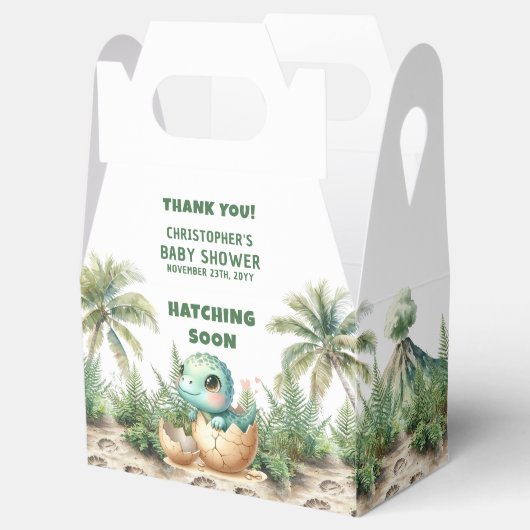 Uitkomen Binnenkort Schattige Dinosaurus Baby Boy  Bedankdoosjes (Geopend)
