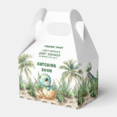 Uitkomen Binnenkort Schattige Dinosaurus Baby Boy  Bedankdoosjes (Voorkant Zijde)
