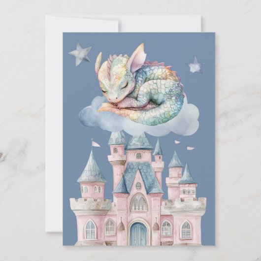 Uitkomen Binnenkort Schattige Little Dragon Baby s Kaart (Achterkant)