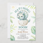 Uitkomen Binnenkort Triceratops Boy Dinosaur Baby  Kaart (Voorkant)