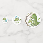 Uitkomen Dino Baby shower tafel Confetti (Voorkanten)