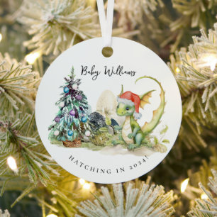 Uitkomen in 2024   Baby Dragon Eggs Zodiac Metalen Ornament