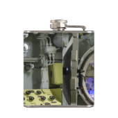 uitkomen op een oude retro-onderzeeër heupfles (Achterkant)