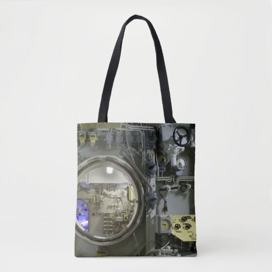 uitkomen op een oude retro-onderzeeër tote bag (Voorkant)