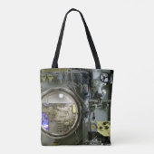 uitkomen op een oude retro-onderzeeër tote bag (Achterkant)