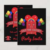 Uitkomend Uitnodiging voor feestvieren Gay Party Informatiekaartje (Voorkant / Achterkant)