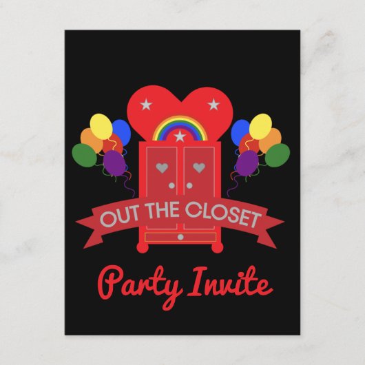 Uitkomend Uitnodiging voor feestvieren Gay Party Informatiekaartje (Voorkant)