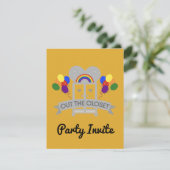 Uitkomend Uitnodiging voor feestvieren Gay Party Informatiekaartje (Staand voorkant)