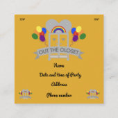 Uitkomend Uitnodiging voor feestvieren Gay Party Informatiekaartje (Achterkant)