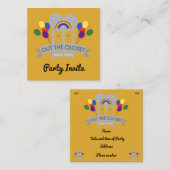 Uitkomend Uitnodiging voor feestvieren Gay Party Informatiekaartje (Voorkant / Achterkant)