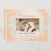 Uitkondiging van de geboorte van een roze klassiek aankondiging (Voorkant / Achterkant)