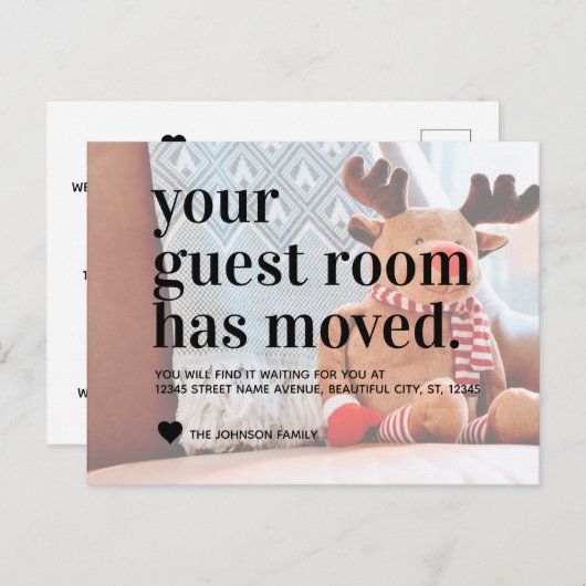 Uitkondiging van de kondiging van de rendiervakant aankondigingskaart (Voorkant / Achterkant)