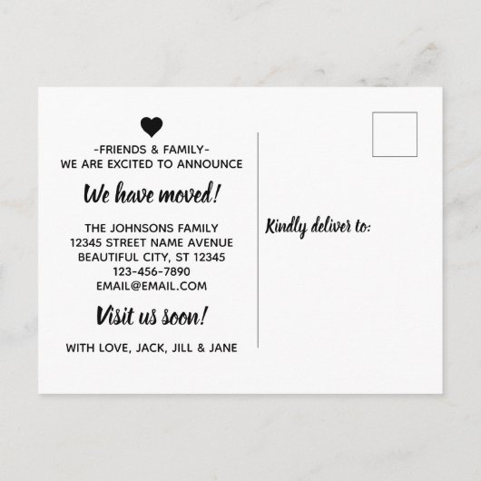 Uitkondiging van de kondiging van de rendiervakant aankondigingskaart (Achterkant)