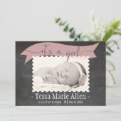 Uitkondiging van geboorte van Chalkboard Banner gi Aankondiging (Staand voorkant)